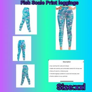 Fish Scale Print Skinny Leggings